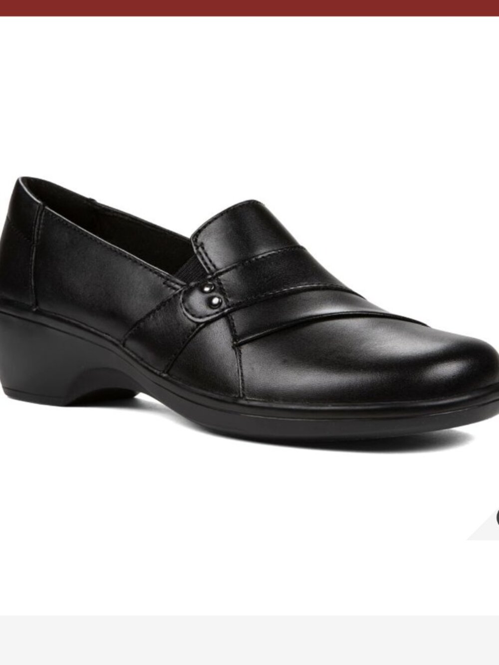 Collection by Clarks Womens Size 11 M May Marigold Slip-on Shoes Black Leather